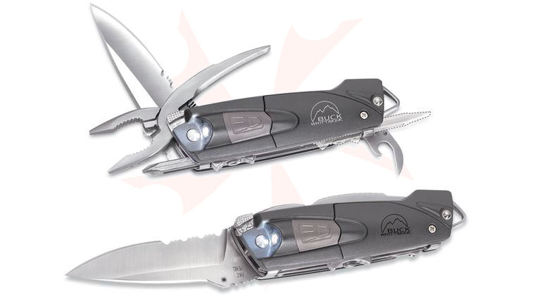 Buck X-Tract Platinum Body LED Light Multi-Tool 3 inch Blade Nylon Sheath