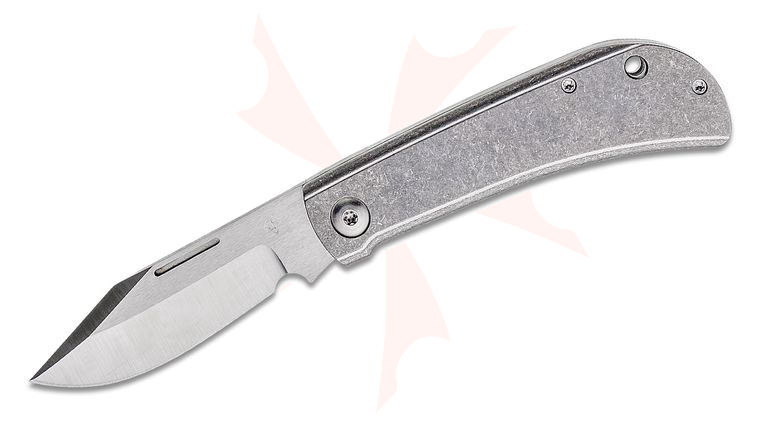 Jim Burke Custom Rebel Slipjoint Folding Knife 3.125 inch CTS-XHP Clip Point Blade, Tumbled Titanium Handles