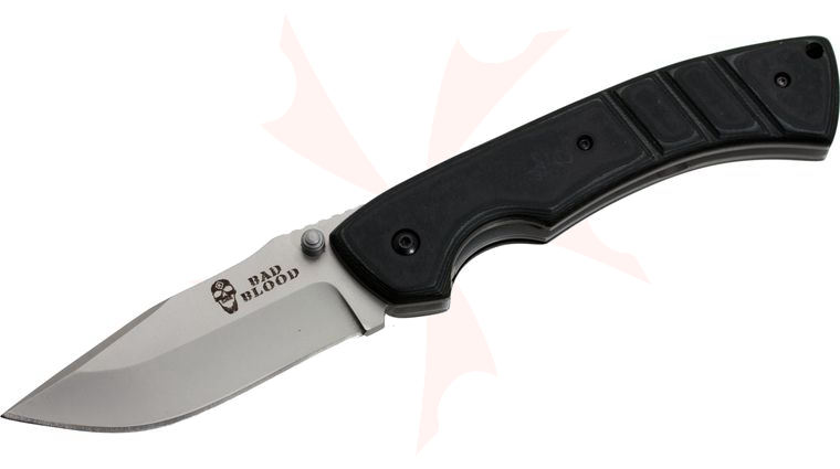 Bad Blood Knives Partisan Nano Folding 3.625 inch 8Cr14 Stainless Blade, Smooth G10 Handles