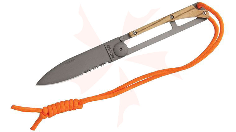 Baladeo Papagayo Skinny Folding Knife 3.125 inch Blade, Zebra Wood Front and Stainless Steel Back Handle