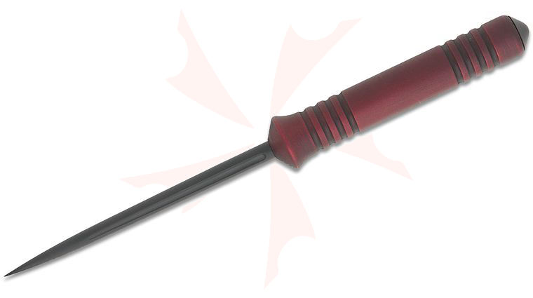 Bastinelli Creations Ice Scream Fixed Blade Ice Pick, Black DLC Blade, Blood Red Aluminum Handle, Kydex IWB Sheath