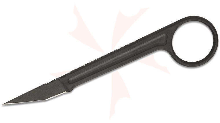 Bastinelli Creations Doug Marcaida Picoeur Fixed Blade Neck Knife 1.625 inch N690CO Black PVD Tanto Blade and Handle with Pinky Ring, Kydex Sheath