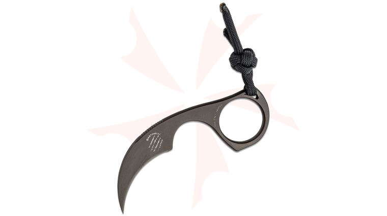 Bastinelli Creations Diagnostic Karambit 1.5 inch Black Cerakote N690C Hawkbill Blade, Steel Handle, Kydex Sheath