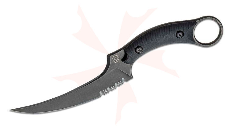 Bastinelli Creations Mako Fixed Blade Knife 4.625 inch N690Co Black PVD Stonewashed Combo, Black G10 Handles, Kydex Sheath