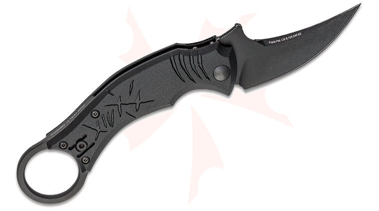 Bastinelli Creations Doug Marcaida Mako Folding Knife 2.6 inch Black PVD Stonewashed N690CO Blade, Black FRN Handles