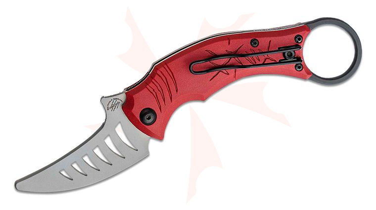 Bastinelli Creations Doug Marcaida Mako Trainer Folding Knife 2.6 inch N690 Bead Blasted Unsharpened Blade, Red FRN Handles