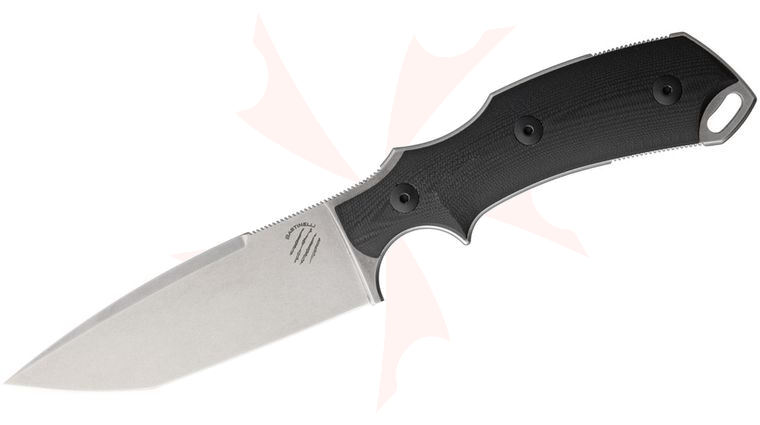 Bastinelli Creations Red V2 Fixed 4 inch Stonewashed N690CO Plain Blade, G10 Handles, Kydex Sheath