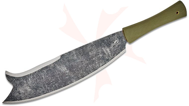 Condor Baryonyx Knife Company Baryonyx Machete 15.625 inch 1075 Double Edge Blade, Green Polypropylene Handle, Nylon Sheath