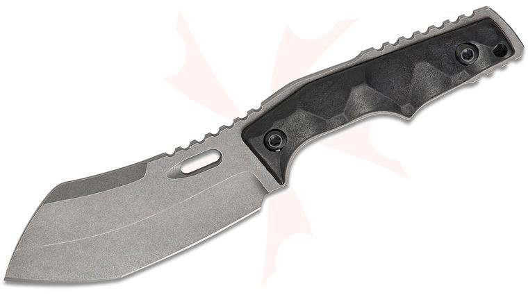 Bawidamann Blades/Peter Rassenti Custom Mukabout Fixed Blade Knife 3.75 inch CTS-XHP Stonewashed Modified Nessmuk Blade, Milled Carbon Fiber Composite Handles, Boltaron IWB Sheath