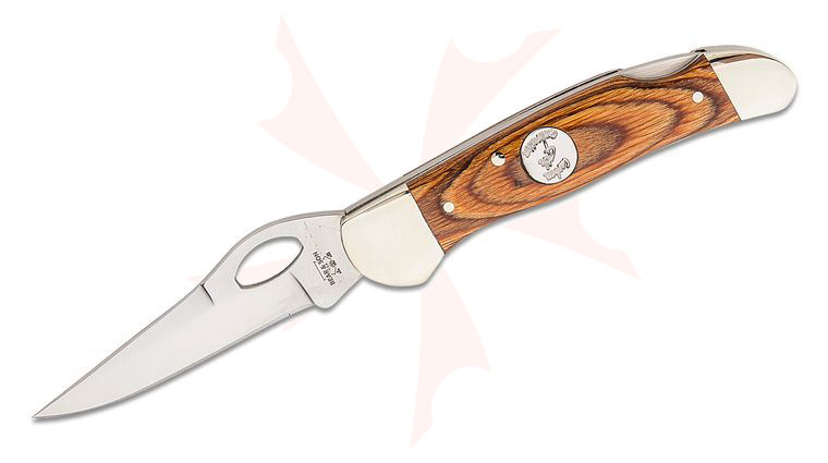 Bear & Son Cowhand Heritage Walnut Folding Knife 2.875 inch 4th Gen 1095 Carbon Steel Blade, Walnut Wood Handles