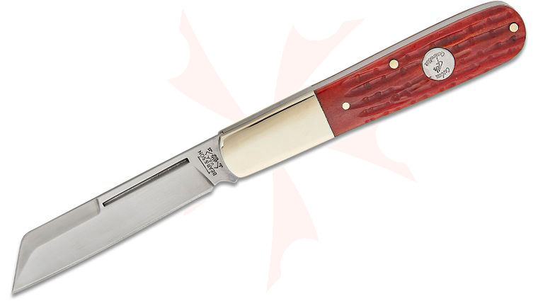 Bear & Son CRSB180 Large Sheepsfoot Barlow 4 inch Closed, Red Stag Handles