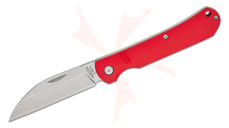 Bear & Son 484GR Slipjoint Folding Knife 3.38 inch D2 Stonewashed Wharncliffe Blade, Red G10 Handles