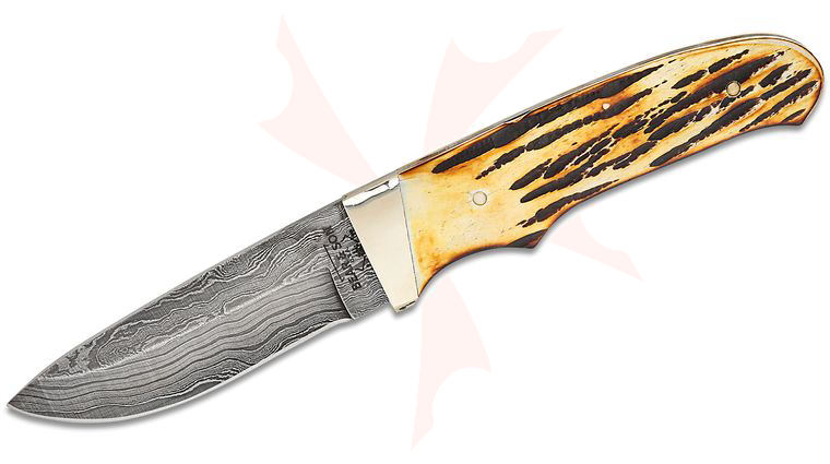 Bear & Son Pro Skinner w/ Damascus Blade & India Stag Bone Handle