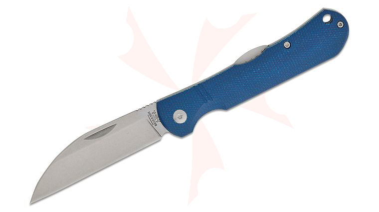 Bear & Son 484LMB Lockback Folding Knife 3.38 inch D2 Stonewashed Wharncliffe Blade, Blue Jean Micarta Handles
