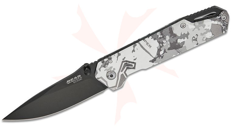 Bear & Son Bear Edge Brisk 3.0 Folding Knife 2.88 inch 440 Black Drop Point Blade, TrueTimber Viper White Stainless Steel Handles