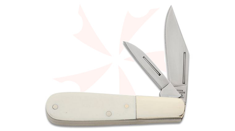 Bear & Son WSB281 1/2 Baby Barlow Slipjoint 3 inch Closed, White Smooth Bone Handles