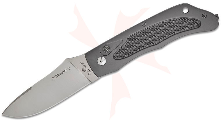 Bear OPS Bold Action XIV Incognito II AUTO Folding Knife 2.5 inch D2 Satin Drop Point Blade, Gray Stainless Steel Handles