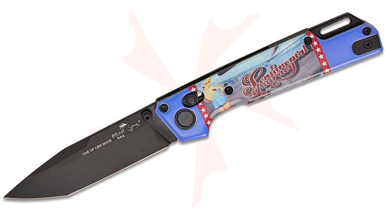 Bear OPS WWII Bomber Pin-Up Series January Nekama I Folding Knife 3.42 inch 14C28N Black DLC Modified Tanto Blade, Bomber Green Aluminum Handles with Pin-Up Art, 2026 Pin-Up Calendar Included