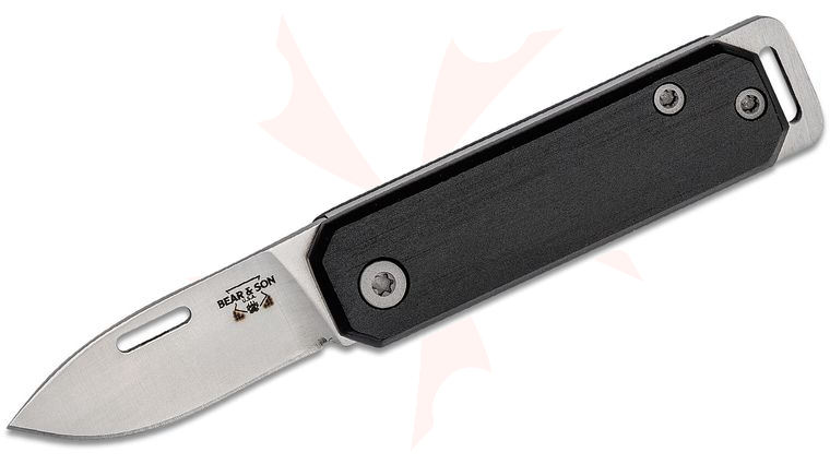 Bear & Son 109BK Slipjoint Folding Knife 1.5 inch Satin Drop Point Blade, Black Aluminum Handles