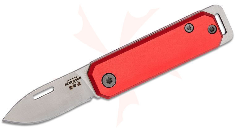 Bear & Son 109RD Slipjoint Folding Knife 1.5 inch Satin Drop Point Blade, Red Aluminum Handles