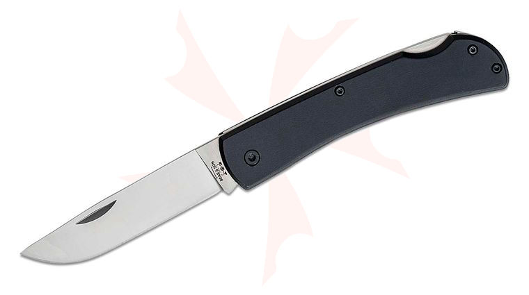 Bear & Son 138L Large Farmhand Lockback Folder 3.625 inch Plain Blade, Black Aluminum Handles