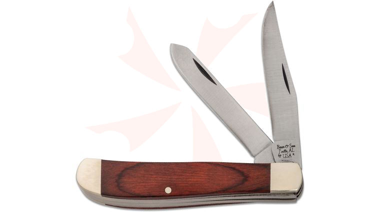 Bear & Son 2 Blade Mini Trapper, 3-1/2 inch Rosewood Handles