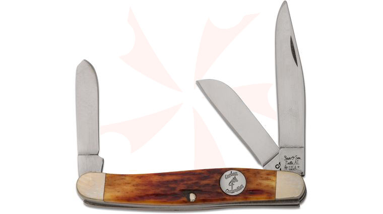Bear & Son Red Bone Large Stockman 4 inch Closed