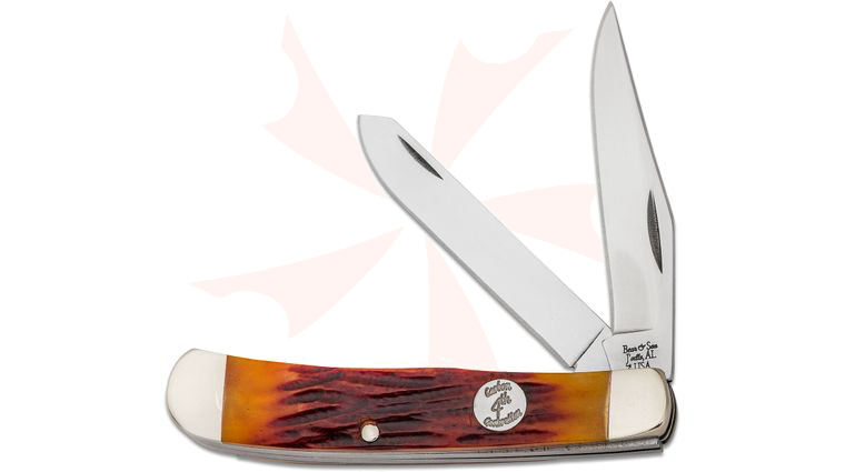 Bear & Son Red Bone Large Trapper 4-1/8 inch Closed