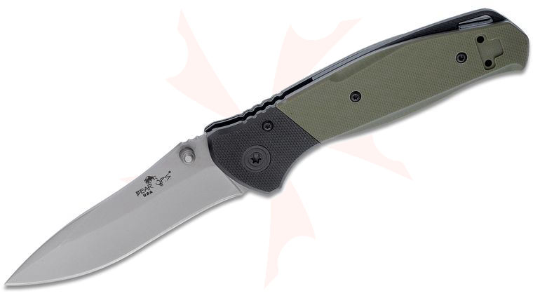Bear OPS Bear Swipe IV Assisted Folding Knife 3.25 inch Bead Blast Recurve Blade, Black and OD Green G10 Handles