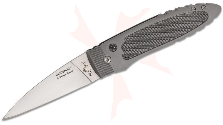 Bear OPS AC-800-S Incognito AUTO 2.625 inch Satin 14C28N Spear Point Blade, Gray Stainless Steel Handles