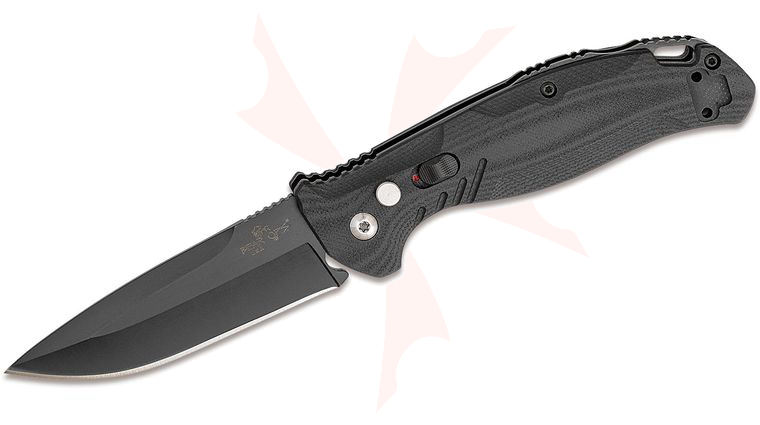 Bear OPS AC-1100-B4-B Bold Action XI AUTO Folding Knife 3.25 inch 14C28N Black Plain Blade, Black G10 Handles