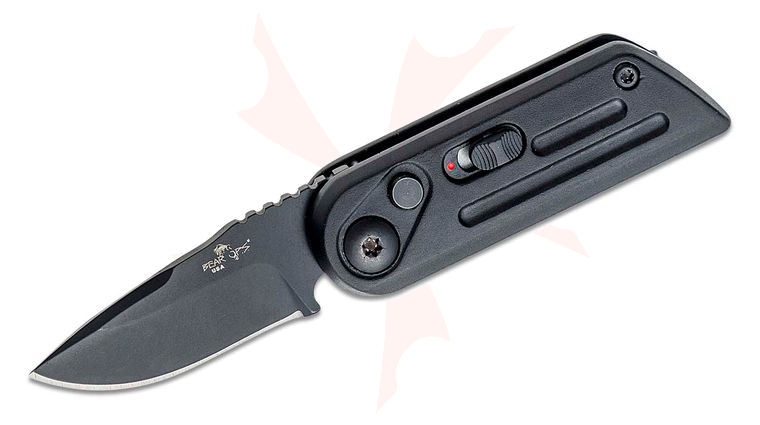 Bear OPS Bold Action XIV AUTO Folding Knife 1.75 inch 14C28N Black Drop Point Blade, Black Stainless Steel Handles