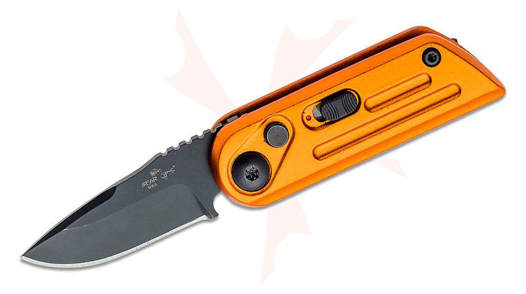 Bear OPS Bold Action XIV AUTO Folding Knife 1.75 inch 14C28N Black Drop Point Blade, Orange Stainless Steel Handles