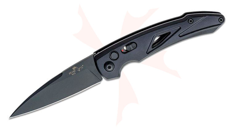 Bear OPS Bold Action XVI AUTO Folding Knife 3.03 inch Sandvik 14C28N Black Spear Point Blade, Black Aluminum Handles