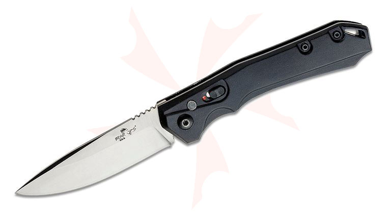 Bear OPS Bold Action XVI AUTO Folding Knife 3.23 inch CPM-S35VN Satin Drop Point Blade, Black Aluminum Handles