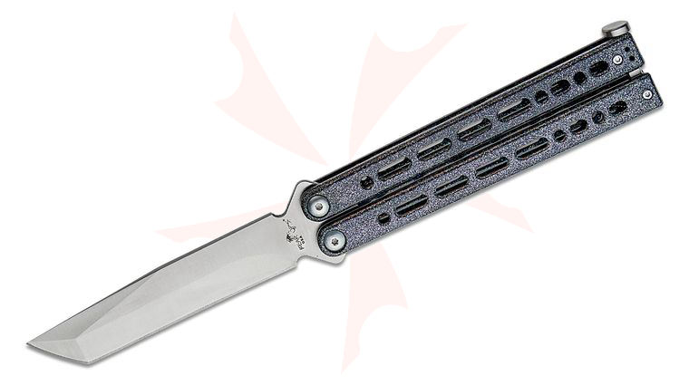 Bear OPS Limited Edition Bear Song VIII Butterfly Knife 4.49 inch 154CM Satin Tanto Blade, Galaxy Epoxy Coated Stainless Steel Handles