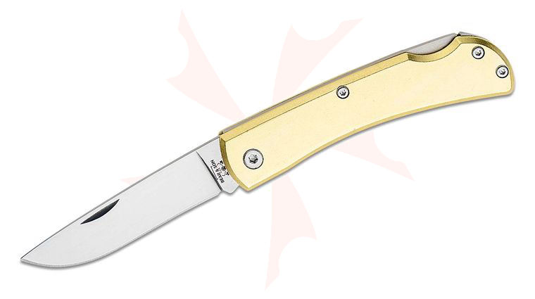 Bear & Son C137L Farmhand Lockback Folder 2.75 inch Plain Blade, Yellow Aluminum Handles