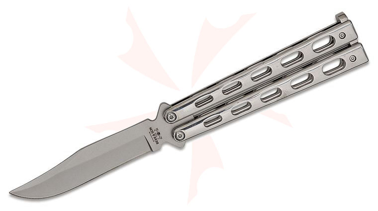 Bear & Son SS14 Clip Point Butterfly Knife 5 inch Stainless Steel Handles