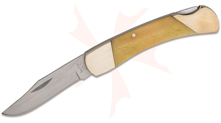 Bear & Son WSB05 Midsize Lockback Folder 2.75 inch Satin Plain Blade, White Smooth Bone Handles