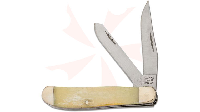 Bear & Son WSB07 White Smooth Bone Mini Trapper 3.5 inch Closed