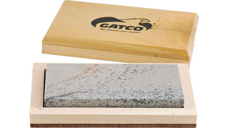 GATCO 4 inch 100% Natural Soft Arkansas Sharpening Stone, Wooden Storage Case