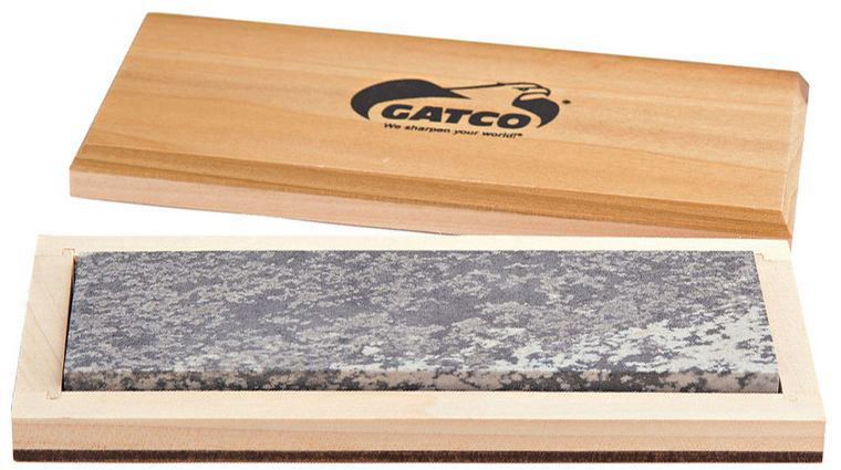 GATCO 6 inch 100% Natural Soft Arkansas Sharpening Stone, Wooden Storage Case