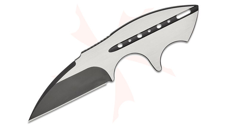 Begg Knives BG021B Steelcraft Series Tree Frog Fixed Blade Neck Knife 2.25 inch AUS-10A Black PVD Two-Tone Wharncliffe Blade and Skeletonized Handle, FRN Sheath