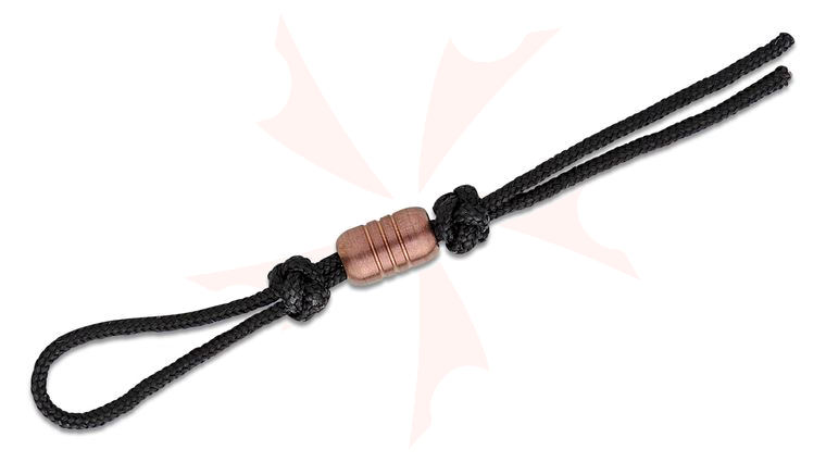 Benchmade Black Paracord Lanyard with Rose Gold PVD Steel Bead, 4.75 inch Overall