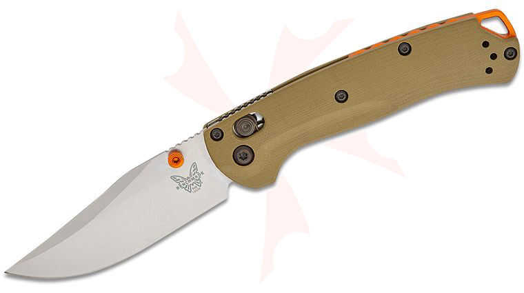 Benchmade Hunt Mini Taggedout AXIS Folding Knife 3.04 inch CPM-S45VN Stonewashed Clip Point Blade, OD Green G10 Handles