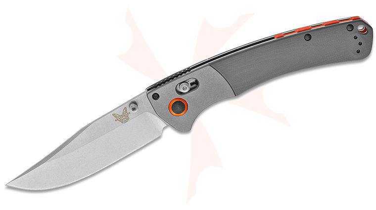 Benchmade Hunt Crooked River Folding 4.00 inch S30V Clip Point Blade, Gray G10 Handles with Aluminum Bolsters
