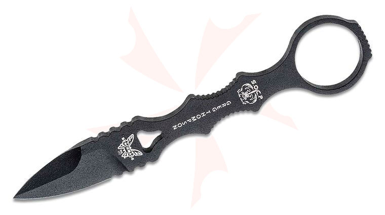 Benchmade Mini SOCP Dagger 2.22 inch Black Spear Point Blade, Black Injection Molded Sheath