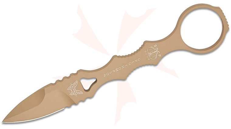 Benchmade Mini SOCP Dagger 2.22 inch Tan Spear Point Blade, Tan Injection Molded Sheath
