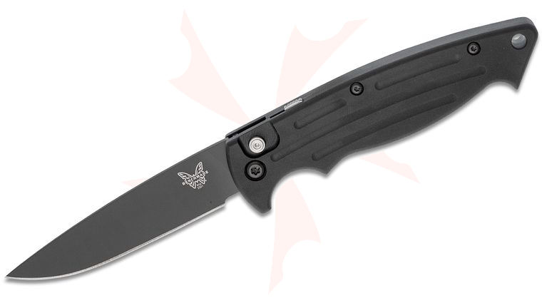 Benchmade 2551BK Mini-Reflex II AUTO 3.17 inch 154CM Black Plain Blade, Aluminum Handles