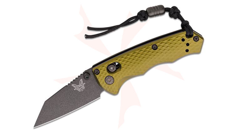 Benchmade 290BK-2 Full Immunity AXIS Folding Knife 2.49 inch CPM-M4 Cobalt Black Wharncliffe Blade, Woodland Green Billet Aluminum Handles